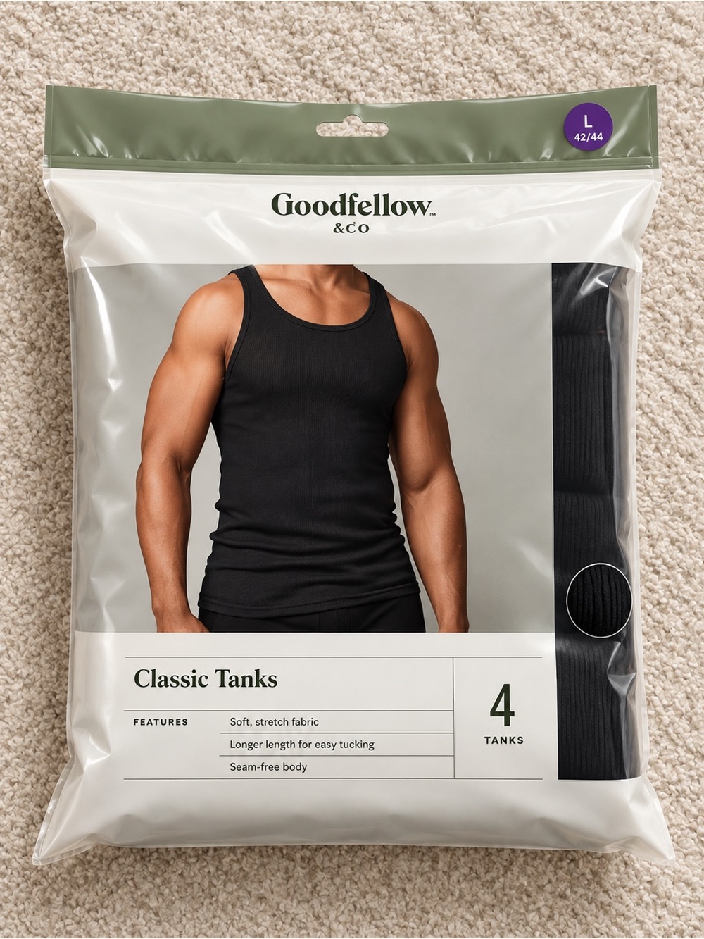 Goodfellow & Co Black Men's Ribbed Tank Top 4-Pack